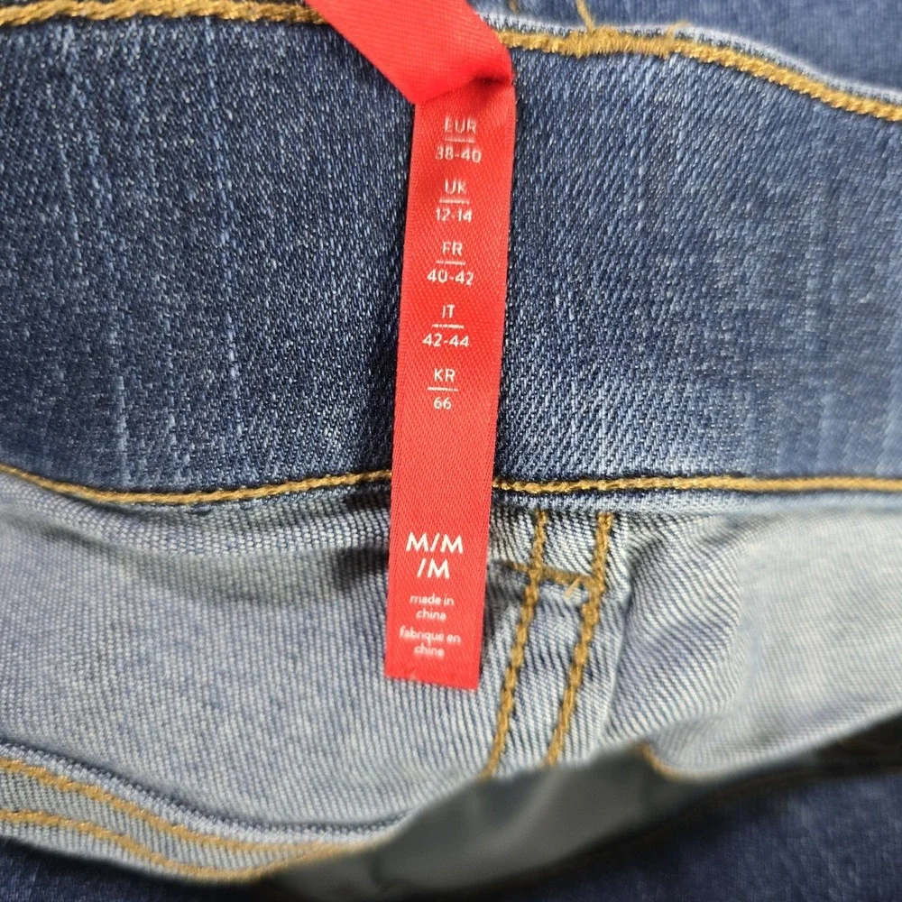 Spanx High Rise Size M Ankle Skinny Denim Dark Wash Pull On Stretch Jeans